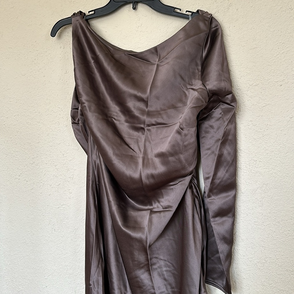 House of CB ‘CATIANA’ SMOKE ONE SLEEVE MAXI DRESS- XL NWOT‎ $285 - Picture 7 of 10